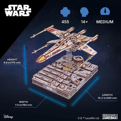 UGEARS Star Wars ™ Luke Skywalker’s X-Wing Starfighter ™ Wooden 3D Puzzles for Adults – Mechanical Wood Model Kits, Star Wars Model Kit, DIY 3D Puzzle, Hobby for Adults, Brain Teaser