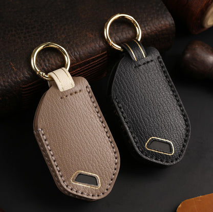 Hontumax Premium Leather 5-Button Key Fob Cover Case for KIA Telluride 2023-2025, Sorento 2024-2025, EV9 2024-2025, K4 2025, K5 2025, Carnival 2025 Key Fob Holder (Brown)