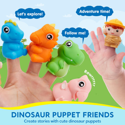 Play-Act Learning Toy for Toddlers 1 2 3 Years Old, Counting, Matching & Sorting Montessori Learning Dinosaur Train Including 9 Dinosaurs, Birthday Gift for Baby Boys Girls