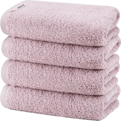 SEMAXE Purple Hand Towels for Bathroom, 100% Cotton Towels