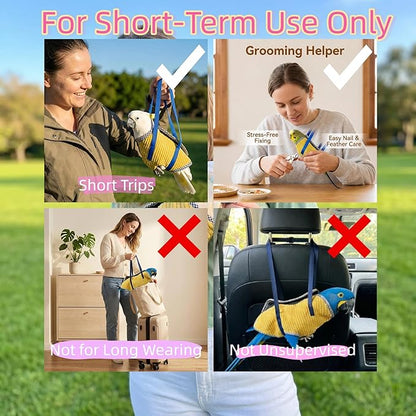 Portable Bird Carrier Bag with Harness, Escape Resistant Parrot Carrier & Bird Travel Bag for Parakeet, Cockatiel, Conure, Pigeon, Small Medium Birds, Random Color (Large)