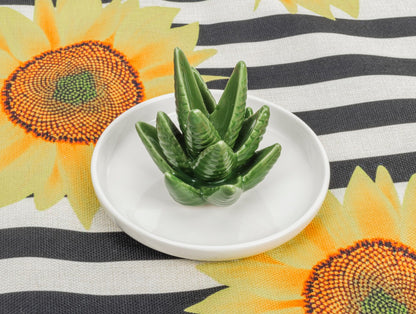 NociHah Cactus Ring Holder Jewelry-Dish - Ceramic Plant Decor Jewelry Dish Bracelet Earrings Necklace Tray for Birthday Gifts Home Wedding Decor