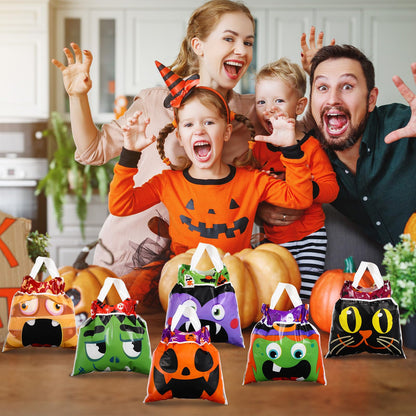 Funnymoom 60 Pcs Halloween Party Favors Bags Drawstring Treat Bags Candy Goodie for Kids Trick Plastic Party Gift for Halloween Birthday Supplies