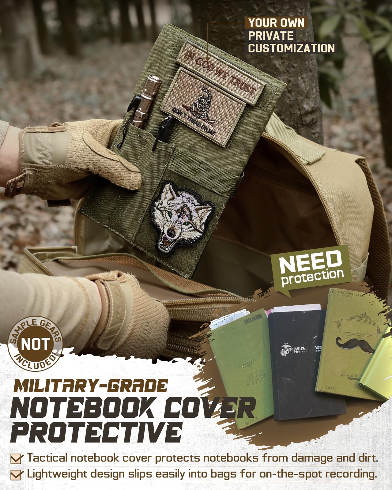 LIVANS Book Cover for 5.5 x 8 in Military Log Book, with Journal Notebook