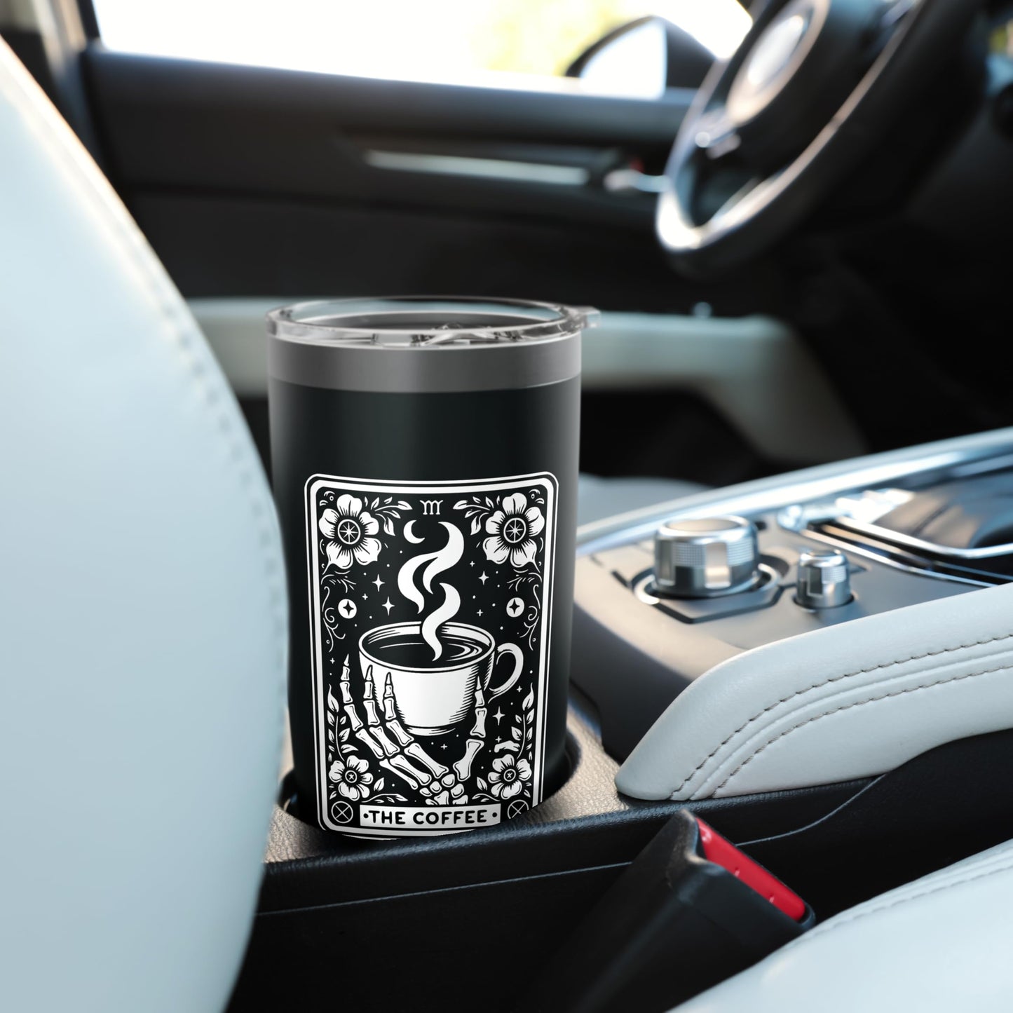 The Coffee Tarot Cards Skeleton Coffee Tarot Card Stainless Steel Insulated Tumbler