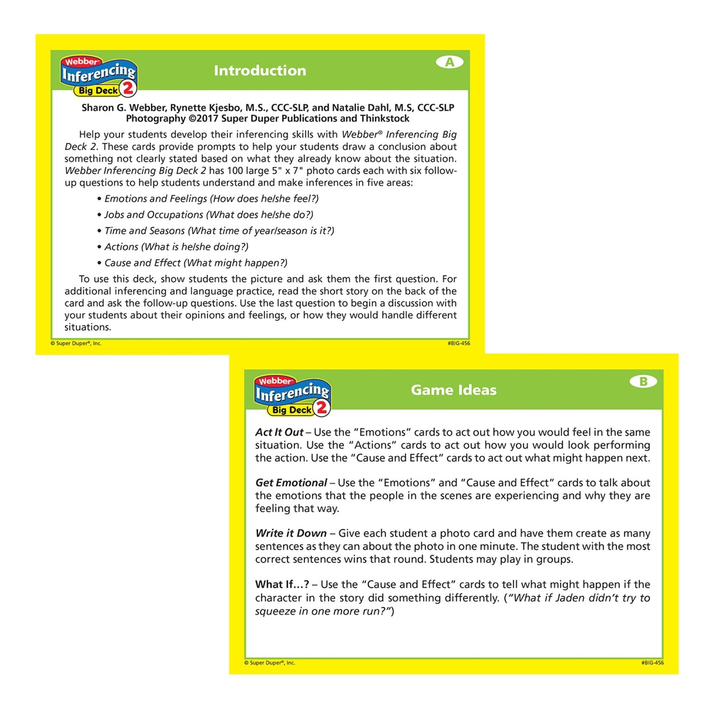 Super Duper Publications | Inferencing Big Photo Set 2 Flash Cards | Problem Solving, Reasoning and Critical Thinking Skills Fun Deck | Educational Learning Materials for Children