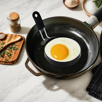 2-Pack 3.5'' Egg Rings Set with Silicone Handle, Stainless Steel Egg Cooking Rings,Nonstick，For Frying Eggs and English Muffins Pancake, Egg Mold Shaper For Breakfast