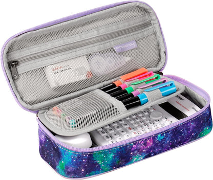 Choco Mocha Galaxy Pencil Case for Girls, Soft Pencil Case Kids Pencils Pouch for Kindergarten Girls, Purple