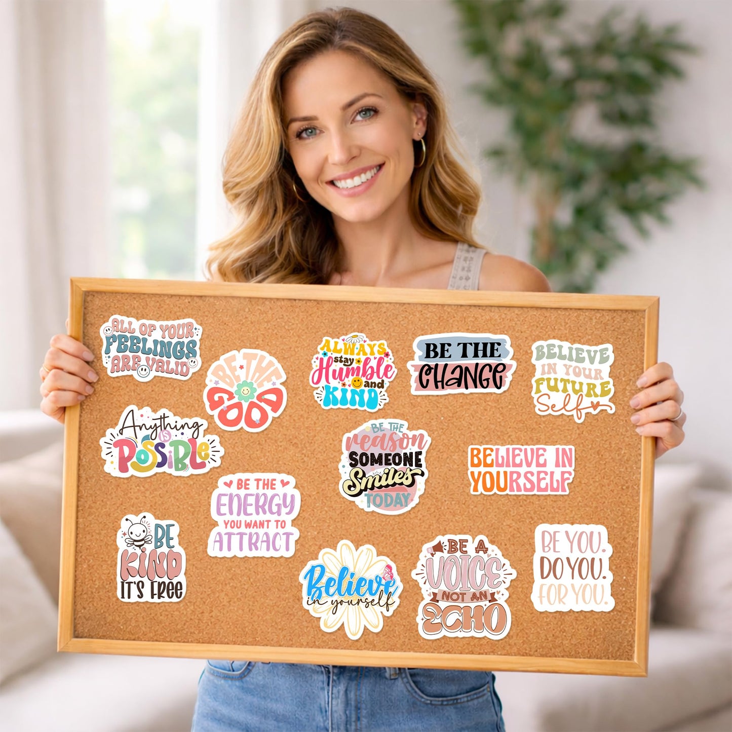 300PCS Motivational & Affirmation Stickers by Puraesla – Holographic Pack for Vision Board, Inspirational Decals for Water Bottles, Laptops, Planners, Journals, Scrapbooks & Teachers