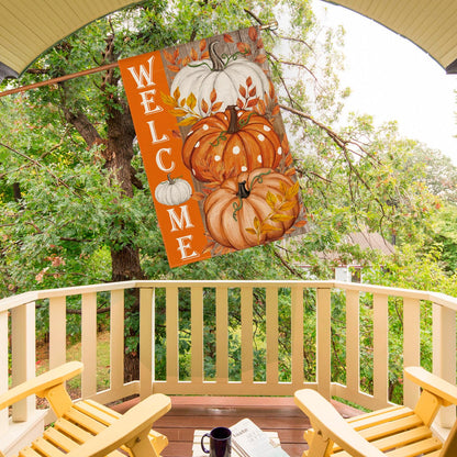 AVOIN colorlife Pumpkin Fall House Flag 28x40 Inch Double Sided Outside