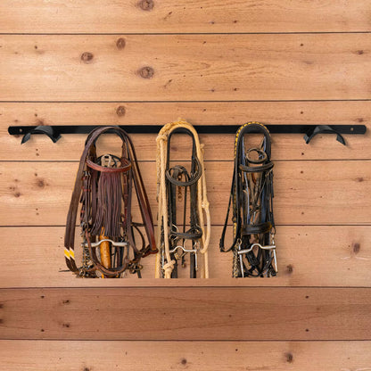 HDYEGY 2Pcs Wall Mounted 5 Spot Bridle Rack - Rounded Tack Rack for Hanging Horse Bridles, Halters, Reins