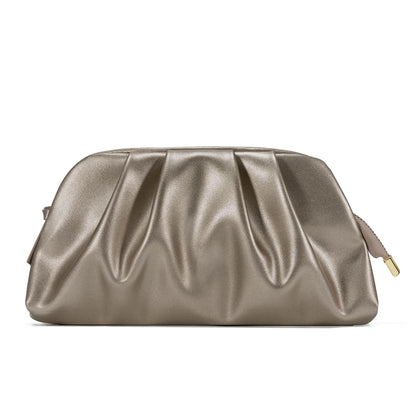 SWEETV Dressy Vegan Leather Clutch Purse for Women Formal, Soft Pleated PU Evening Clutch for Weddings, Proms, Cocktail-Gemma