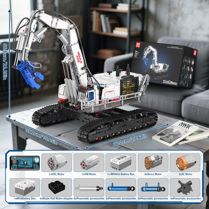 Mould King Engineering Excavator Building Sets, 17062 Large RC Construction Building Kits with APP Remote Control, STEM Construction Vehicles Model for Adults(4195PCS)