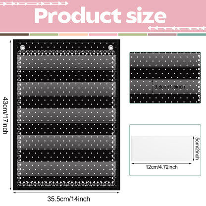 Gueevin 6 Set Magnetic Pocket Chart with 5 Clear Pockets and 30 Dry Erase Cards Painted Classroom Schedule Pocket Chart for Whiteboard Class Demonstrations(Neutral Color,Mixed Pattern)