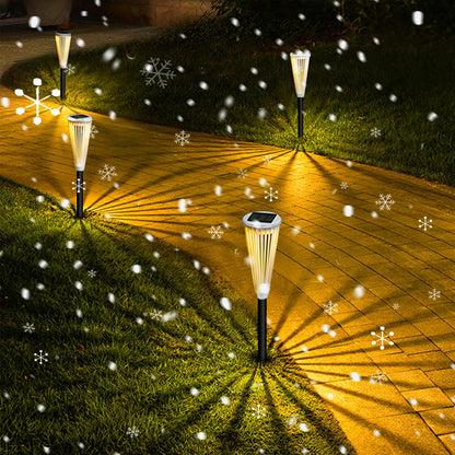 Hollow Solar Garden Lights Outdoor Landscape Courtyard Atmosphere Decorative Ground-Mounted Lawn Lights Solar Pathway Lights 2 Pack