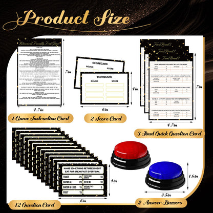 Humyoun 20 Pcs Retirement Friendly Feud Game Set Retirement Party Game Trivia Quiz with 18 Card 2 Buzzer for Adults Family Games Activities Party Supplies, Battery Not Included