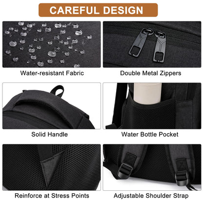 Kuosdaz Black Backpack for Men, School Backpack for Boys Teens, High School Bookbag