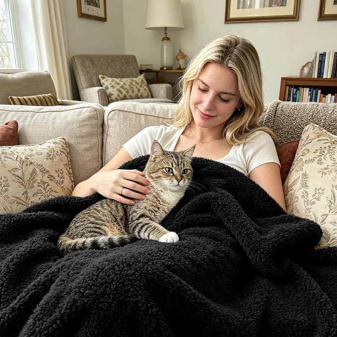 Exclusivo Mezcla Fleece King Size Bed Blanket, Ultra Soft, Lightweight and Fuzzy Black Blanket for Women, Home Decor, 90x104 Inches