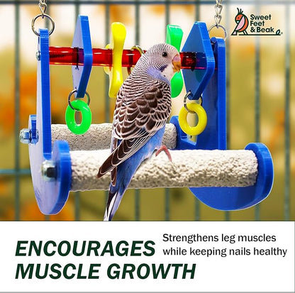 Sweet Feet and Beak Tweeter Totter - Perfect Cage Toy Stimulates Visual and Physical Activity - Safe, Non-Toxic, Cage Accessories for Small Birds