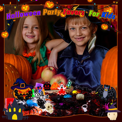 KissFree 500 PCS Halloween Party Favors for Kids, Halloween Toys Bulk, Halloween Goodie Bag Fillers, Non-Candy Treats for Kids, Classroom Prizes