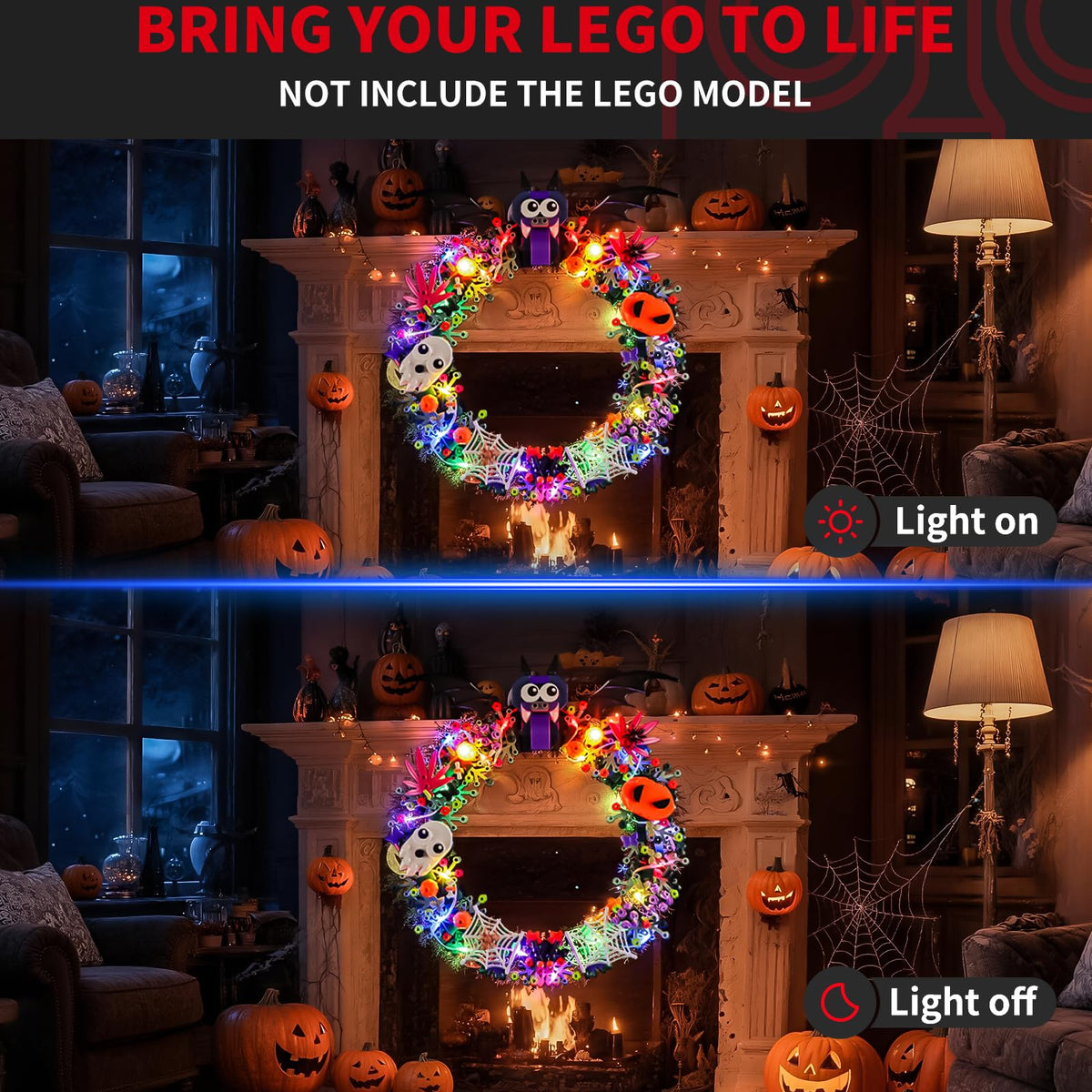 BRIKSMAX Light Kit Compatible with Lego Halloween Wreath 40825 | USB Powered LED Lighting for Lego Collectors, Display Room, Adults Gift (Model Not Included)