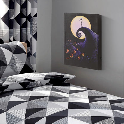 Nightmare Before Christmas LED Light Up Canvas Wall Art featuring Jack Skellington, 11"W x 14"H