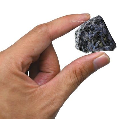 Amazing Gemstone 2 Pieces Indigo Gabbro Raw Crystals and Healing Stones, Natural Rocks for Tumbling and DIY Raw Stones and Crystals