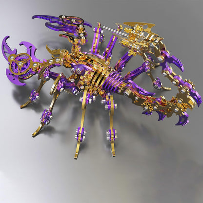 Metalkitor Scorpion 3D Metal Puzzles Kits for Adults Teens – 454 Pcs – Mechanical Assembly Models – 4 Hours to Build – Ideal for Gifts and Decorations (Gold Purple)