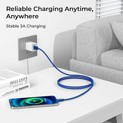 Basesailor USB Type C Charger Cable 3.3FT 2Pack,Charging Cord for Kindle Fire HD 7 2022 12th,10 9th 2019,8 10th 2020,Paperwhite 11th 2021 Generation,Samsung Galaxy A03s,A55,A54,iPhone 17 16 Pro Max