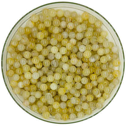 WHNKFB 10mm 50PCS Natural Frosted Gold Rutilated Quartz Round Beads, Cotton-Like Included Loose Crystal Beads for Jewelry Making Craft - 4mm 6mm 8mm 10mm Options with Free Elastic Cord