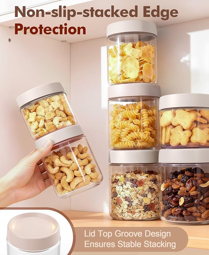 6 pack 16 oz Overnight Oats Containers with Lids and Spoons Glass Jars with Airtight Lids: Wide Mouth Mason Salad Jars, Leakproof and Reusable Glass Food Storage Container for Yogurt Snacks Spice