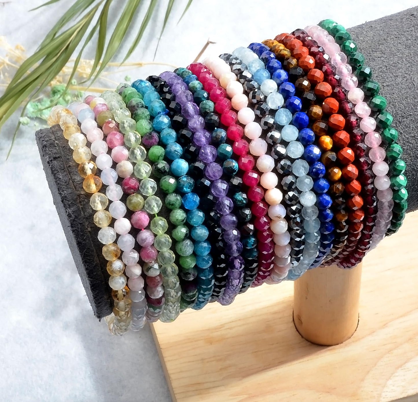 MASSIVE BEADS Natural Genuine Gemstone Beads Healing Crystal Chakra Reiki Jewelry Faceted Round Beads Bracelets (SunStone, 3mm)