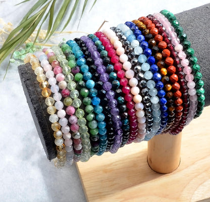 MASSIVE BEADS Natural Genuine Gemstone Beads Healing Crystal Chakra Reiki Jewelry Faceted Round Beads Bracelets (SunStone, 3mm)