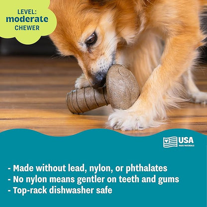 Pupstages Dogwood Mushroom Durable Dog Chew Toy, Peanut Butter Scent, Medium