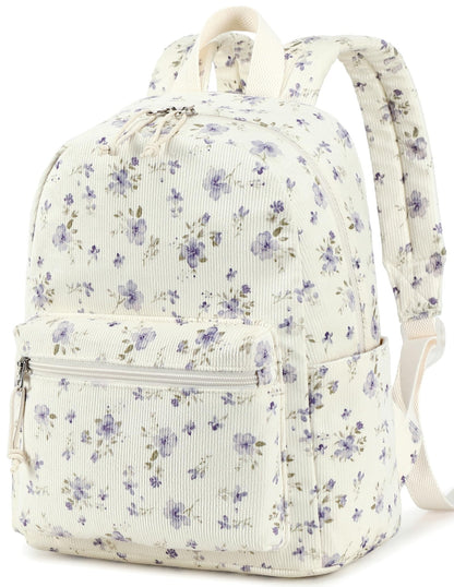 BTOOP Mini Backpack Women Girls Water-resistant Small Backpack Purse Shoulder Bag for Womens Adult Kids School Travel (Purple Floral201)