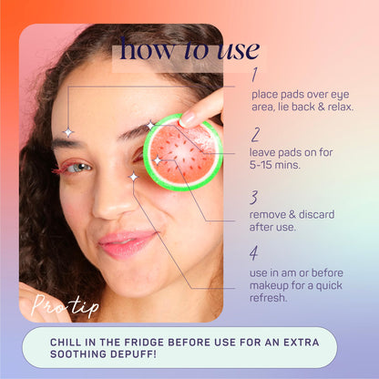 SpaLife Cooling Eye Pads - Korean Soothing Eye Pads for Dark Circles, Puffy Eyes, and Wrinkles - 48 Pads with Fruit + Vegetable Extracts - Revitalizing Hydrating Eye Pads for Eye Treatment (Cucumber)