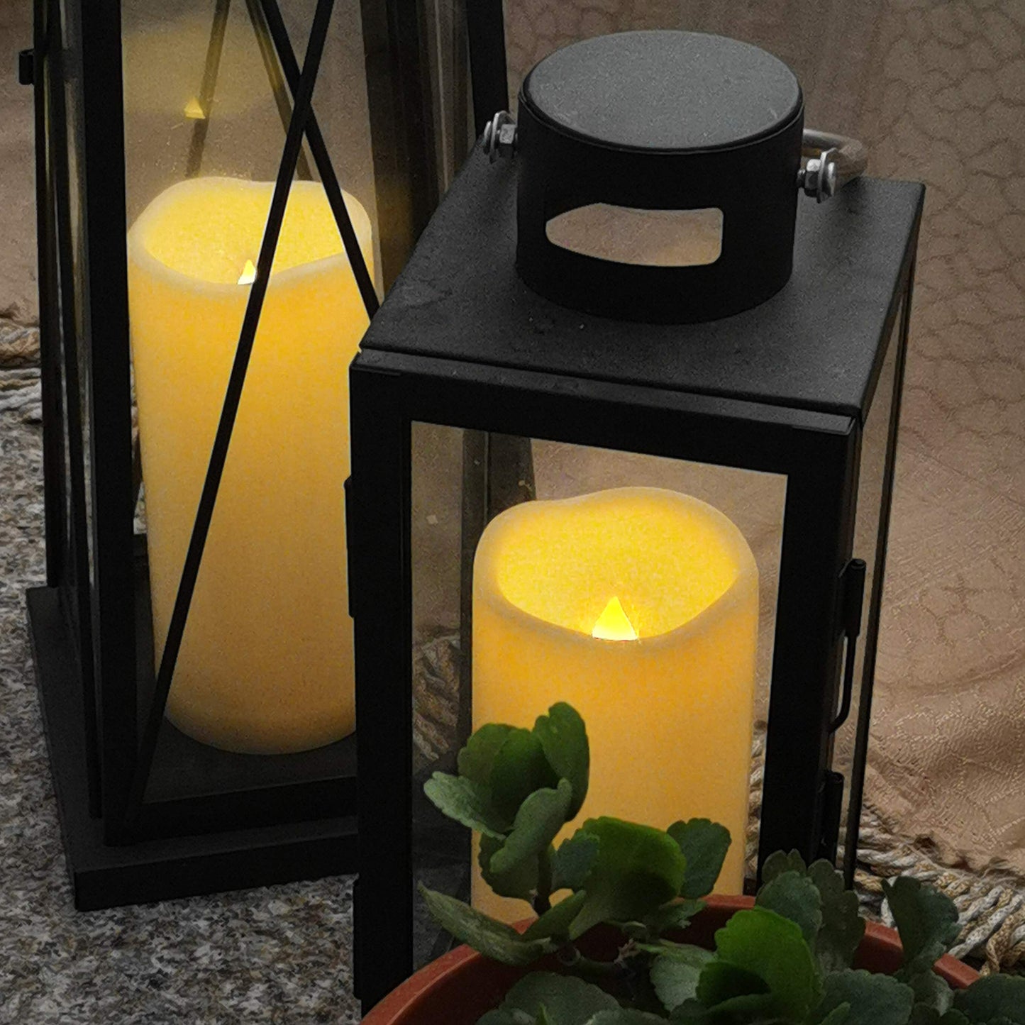 Waterproof Outdoor Flameless Pillar Candle with Timer Battery Operated Electric LED Candle Set for Gift Home Décor Party Wedding Supplies Garden Halloween Christmas Decoration, 1 Pack, 3” x 7”