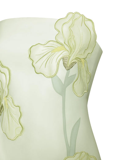 JW PEI Women's Iris Floral Print Strapless Dress - Green