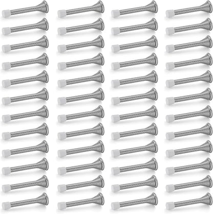Ravinte Door Stoppers, 48 Pack Satin Nickel Spring Stops With Rubber Bumper for Bottom of Door