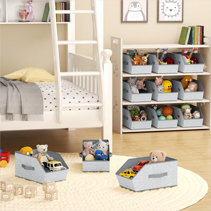 Homsorout Large Closet Storage Cubes - Closet Storage Bins with Dual Handles for Clothes, Towels, Toys, Shelf Organizer Bins for Bedroom, Nursery, Shelves, Small Spaces, Ant Light Gray, 4 Pack