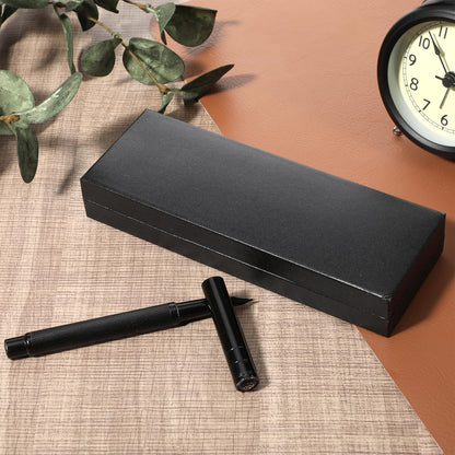 Alrhso Pen Gift Box Empty Leather Pen Box Gift Long Single Pens Cases Fancy Rectangle Sketching Collection Boxes for Women Men Birthday Business Office Supplies, Black