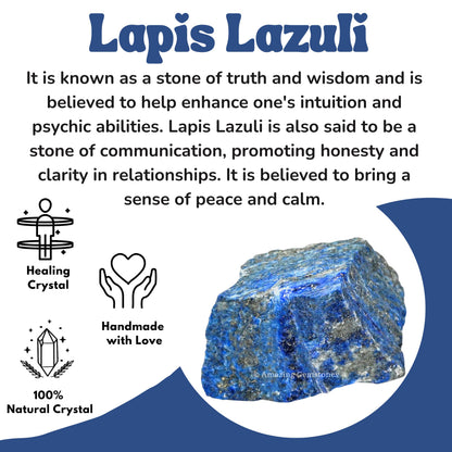 Amazing Gemstone 2 Pieces Lapis Lazuli Stone Crystals and Healing Stones, Raw Natural Rocks for Tumbling and DIY Raw Stones and Crystals
