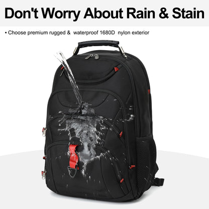 Boavan Laptop Backpack for men, 15.6 inch Laptop Bag with USB Port, Waterproof Travel Work Backpack Purse, Anti-Theft Teacher Nurse Doctor Casual Bookbags Office Business backpack，Black