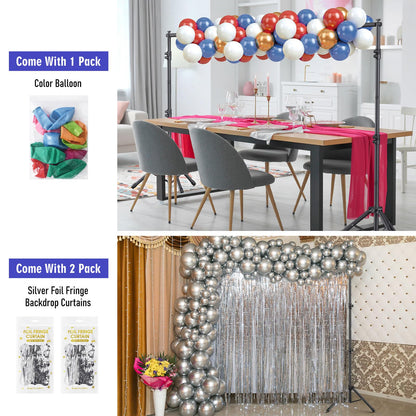 Backdrop Stand Kit - 6 Widths, 10x7.5ft Adjustable Background Stand for Parties & Studio Photography