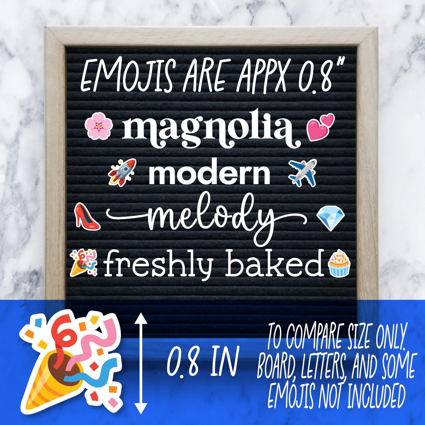 Letterboard Emoji Set, 40 Pieces, Pre-Cut, Full-Color Plastic, with Pegs for Felt Boards, Board Not Included