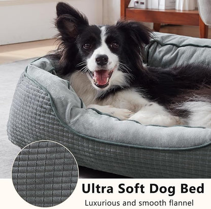 Dog Beds for Large Dogs, Washable Pet Bed, Orthopedic Dog Sofa Bed, Soft Calming Sleeping Warming Puppy Bed (Star-Grey, X-Large-(35’’x 25’’x 10’’))