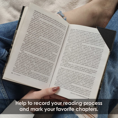 URIZZD Leather Corner Bookmarks for Men Women, Handmade Book Markers for Book Lovers Reading Bookmark Set 6 PCS (6 Pack)