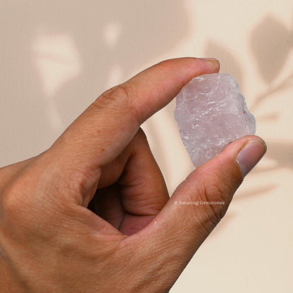Amazing Gemstone 2 Pieces Rose Quartz Raw Crystals and Healing Stones, Natural Rocks for Tumbling and DIY Raw Stones and Crystals