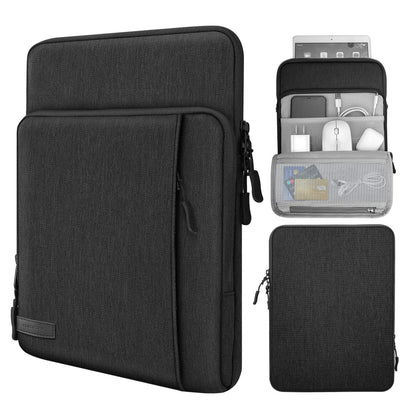 MoKo 9-11 Inch Tablet Sleeve Bag Carrying Case with Storage Pockets Fits New 11-inch iPad Air M4 2026/iPad Pro M5, iPad Pro/A16 11, iPad Air 5/4th 10.9, iPad 9/8th 10.2, Tab S8/S9 11,Black & Gray