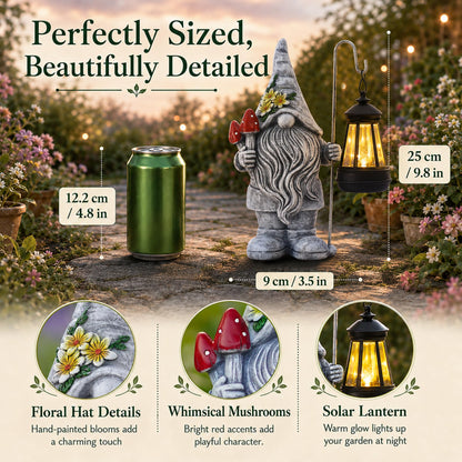 Acgarten Garden Gnome Statue with Lantern: Outdoor Waterproof Sculpture